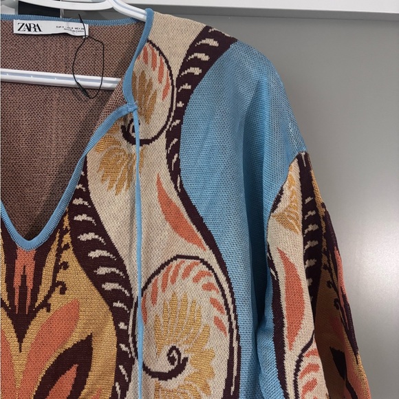 Zara Blue and Orange Mini Dress - Picture 4 of 5